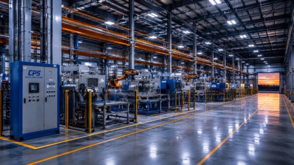 Industrial Manufacturing Industry - Coastal Power Systems Modern industrial manufacturing facility with automated production equipment, electrical distribution systems, and mission-critical power infrastructure supporting continuous operations.